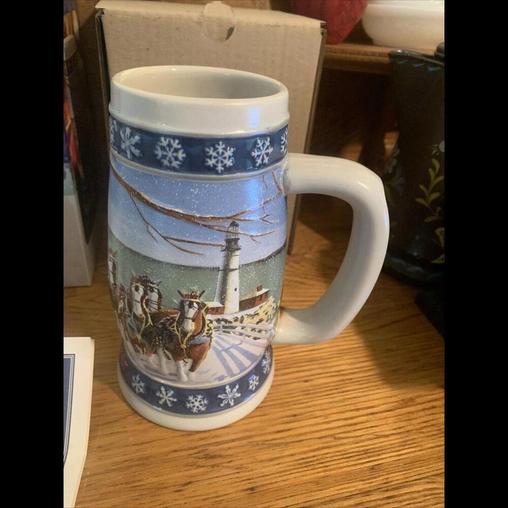 1995 Budweiser Holiday Stein "Lighting the Way Home" New in Original Box Vintage - Picture 6 of 6